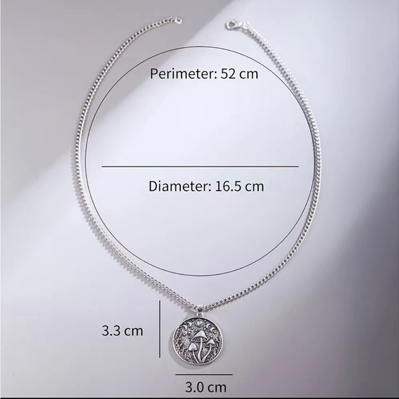 Silver Mushroom Pendant Necklace - Picture 5 of 5